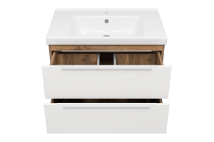 Тумба с раковиной Misty Карат 80 белая матовая - 2