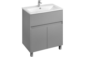 Тумба с раковиной Aquaton Форест 75 серый матовый