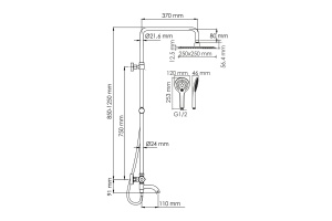 Душевая система WasserKraft 25 с термостатом белый матовый - 3