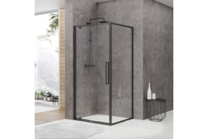 Душевой уголок Black&White Stellar Wind 90х90 черный матовый