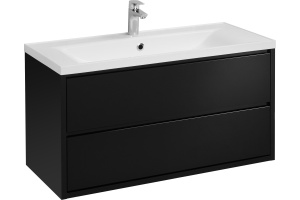 Тумба с раковиной Aquaton Римини 80 черный глянец