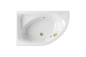 Ванна акриловая Excellent Aquaria Soft 170x110 L с гидромассажем белый - золото