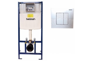 Комплект инсталляции beWash Fide с кнопкой смыва хром матовый