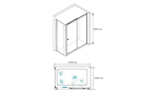 Душевой уголок RGW Classic CL-48B 130x100 профиль черный матовый стекло прозрачное - 3
