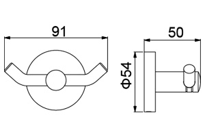 Крючок двойной Timo Saona 13012/17 золото матовое - 3