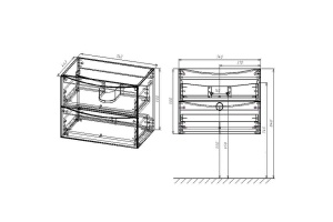 Тумба с раковиной Vincea Mia 75 белая - 2