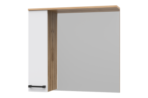 Зеркало-шкаф Misty Крафт 80 левое белое - светлое дерево