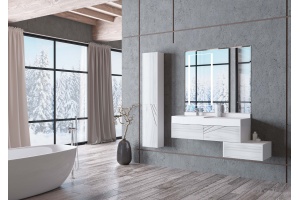 Комплект мебели Aquaton Сакура 100 белый-светлое дерево