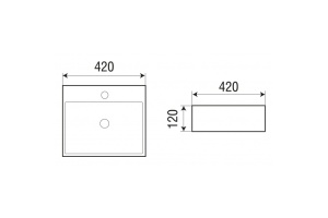 Раковина накладная Weltwasser WW ELBACH 2177 MW 42 матовый белый (10000004643) - 2