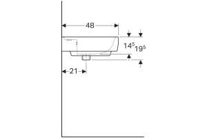 122185000 Renova Nr.1 Plan Раковина мебельная, с отв., с переливом 850x480 мм - 3