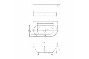 Акриловая ванна Vincea 150х75 белая левая - 3