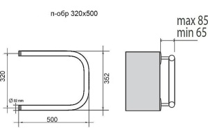 Водяной полотенцесушитель Terminus П-образный 320х500 Хром - 2