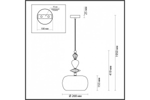 Подвесной светильник Odeon Light Classic Bizet 4893/1A - 3