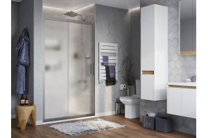 Душевая дверь в нишу STWORKI Стокгольм 120 см профиль хром матовый, стекло матовое, раздвижная - 3