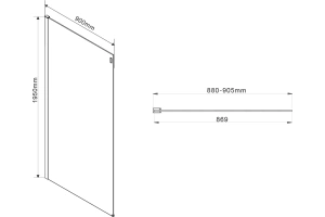 Боковая стенка Vincea Como 90х195 черная стекло тонированное - 2