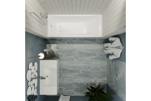 Акриловая ванна DIWO Переславль 150x70 прямоугольная, белая, российская, пристенная, с ножками - 2