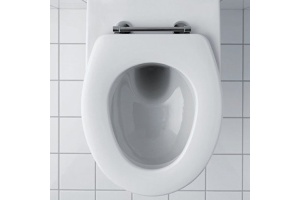 Унитаз подвесной стандартный, цвет: белый, с сиденьем - 3