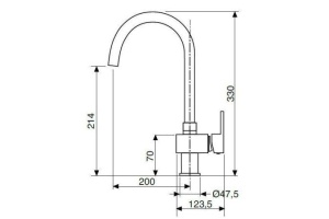 Смеситель для раковины Cezares Unika золото (UNIKA-LSM1-A-03/24-W0) - 3