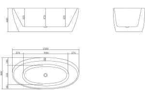 Акриловая ванна BelBagno BB404-1500-800 - 3