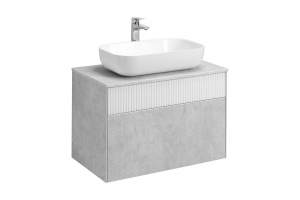 Тумба под раковину Aquaton Марбл 80 белый-серый