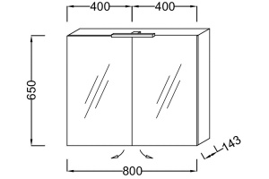 Зеркало-шкаф Jacob Delafon 80 с подсветкой - 2