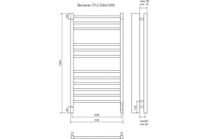 Электрический полотенцесушитель Terminus Ватикан П12 500x1000 Хром - 3