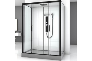 Душевая кабина Black&White Galaxy 85х160 черная с гидромассажем