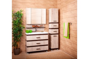 Шкаф-пенал Бриклаер Техас дуб кантри, венге - 3