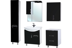 Тумба для комплекта Bellezza Лагуна 65 с ящиком, черная - 2