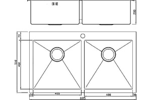 Металлическая мойка Seaman SMB-8851D (SMB-8851DS.A) - 2