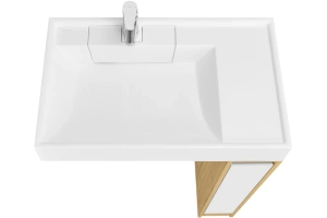 Тумба с раковиной Aquaton Лондри 20 светлое дерево-белый - 2