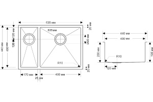 Мойка кухонная Seaman Eco Marino SME-635DL - 2