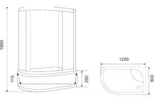 Душевой уголок Parly ZFM1201 R 120x80, с поддоном, правый, профиль хром - 3