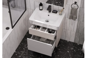 Комплект мебели подвесной Aquaton Верди 60 белый-светлое дерево - 3