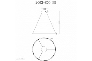 Подвесной светильник iLedex Vision 2063-D800 BK - 3