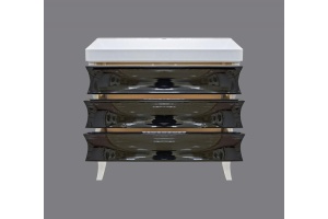 Тумба под раковину Misty Чикаго 100 черно-белая - 3