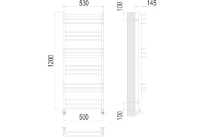Водяной полотенцесушитель Terminus Соренто П18 500х1200 Хром - 3