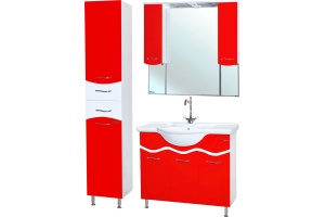 Мебель для ванной Bellezza Мари 105 белая/красная - 2