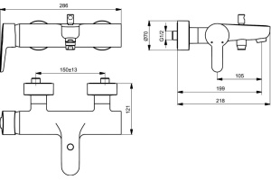 Смеситель для ванны Ideal Standard Connect хром (B9921AA) - 2