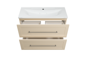 Тумба под раковину напольная Misty Марта 100 бежевая матовая - 2