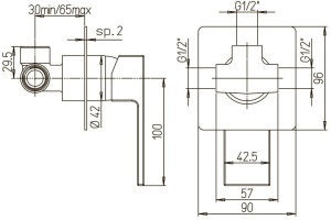 Смеситель для душа Paini Dax 84CR690R С ВНУТРЕННЕЙ ЧАСТЬЮ - 3