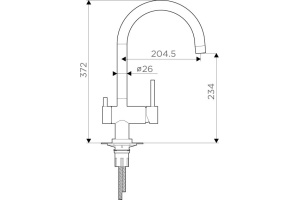 Смеситель Omoikiri Yamada GR для кухонной мойки - 2
