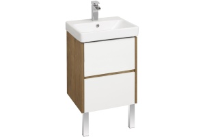 Тумба под раковину Aquaton Сканди 45 белый - светлое дерево - 2