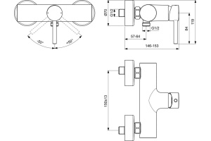 Смеситель для душа Ideal Standard Ceraline хром - 2