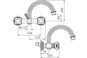 Смеситель Cezares Olimp VD 03/24 Sw для ванны с душем - 3