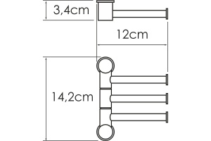 Полотенцедержатель тройной WasserKRAFT 12 поворотный сталь матовый - 2