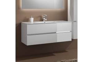 Тумба с раковиной Sanvit Кубэ-2 120 белый глянец