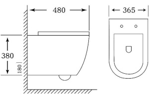 Унитаз подвесной SantiLine SL-5005 безободковый, с микролифтом - 2
