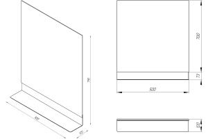 Зеркало STWORKI Нюборг 50 с полкой, черное, в стиле лофт, прямоугольное, настенное - 3