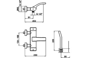 Смеситель для ванны Webert Wolo хром (WO980201015) - 2